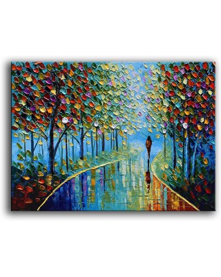 Oil Painting On Canvas Textured Tree