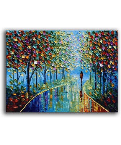 Oil Painting On Canvas Textured Tree